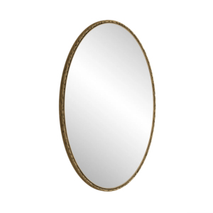 Iron Art Oval Retro Mirror Antique Effect Gold Wall Hanging For Bathroom Bedroom Living Room - Product Image 6