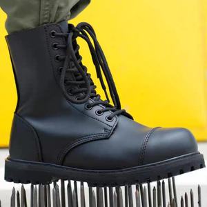 Bottes longues en cuir pleine fleur respirantes pour hommes American Tactical, prix d'usine pour la sécurité personnelle, couleur noire - Product Image 2
