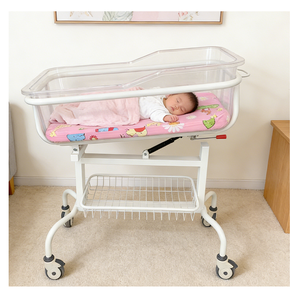 卸売 高品質 安定調整可能 ABS+炭素鋼 透明ベビーベッド 信頼性の高いベビーベッド 病院用新生児ベッド - Product Image 4