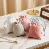 Pochette à bijoux en velours rose Bestpackaging, sac d'emballage pour bijoux avec cordon de serrage, sac à bijoux personnalisé avec logo, sac cadeau pour bijoux