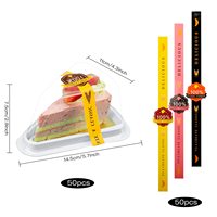 Boîtes à gâteaux triangulaires transparentes en gros, contenants en plastique pour desserts, mousse, tranches de gâteaux, pour boulangerie, café, entreprise