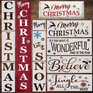 ลายฉลุพลาสติกสำหรับวาดภาพศิลปะแบบกำหนดเองลายฉลุสำหรับนักเรียนรูปคริสต์มาส - Product Image 5