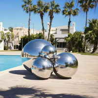 Sphère miroir gonflable suspendue en PVC chromé pour la décoration extérieure de Noël, de scènes et de festivals