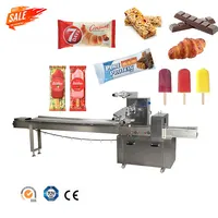 China Handleiding Envasadora Automatische Horizontale Mini Kleine Ijs Popsicle Chocolade Bar Biscuit Sandwich Flowpackmachine