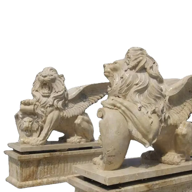 Hohe qualität hand geschnitzte heiße verkauf lion kleine marmor skulptur basen