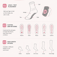 Chaussettes de yoga et de Pilates pour femme, en coton, antidérapantes, respirantes, à coupe haute, avec motif et logo, pour l'hiver, couleur personnalisée
