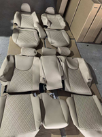 Ensemble complet de housses de siège de voiture personnalisées en cuir synthétique original avec design unique en grille noire et diamants pour Nissan Patrol Y62