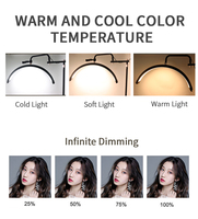 Lampu Lantai LED Aluminium yang Dapat Diredupkan, Penyangga Ponsel, Remote Control, Lampu Bulu Mata, Ekstensi Bulu Mata, Rotasi, Salon, Spa, Ahli Kecantikan, Tato