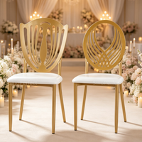 Chaise Chavari Tiffanie en métal doré et blanc empilable, personnalisable OEM ODM, pour réception de mariage