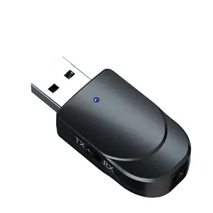 KN330 Adaptor Pemancar USB Bluetooth 5.0 3 IN 1, Penerima Pemancar BT 3.5 Mm AUX Jack 3 IN 1 Stereo Audio Musik Bluetooth Nirkabel untuk TV Mobil