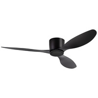 Ventilateur de plafond moderne en métal de 52 pouces avec moteur DC, lumière LED, 6 vitesses, télécommande silencieuse, double tension, CRI élevé 80, dimmable, 3 pales