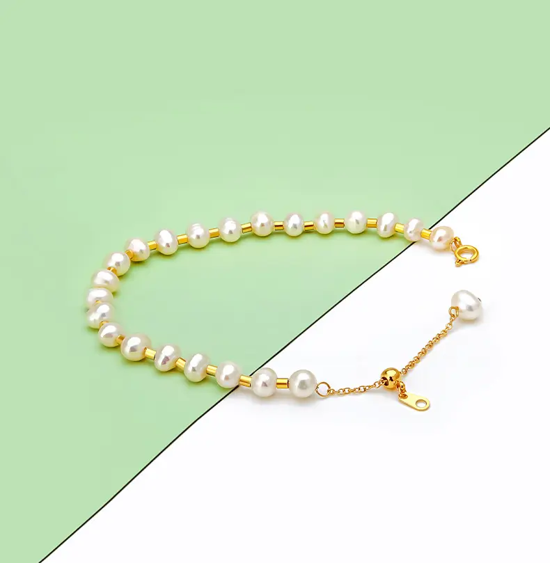 Bracelet en perles bijoux mode perle d'eau douce naturelle perlée Bracelet étanche conception bijoux personnalisés pour les femmes cadeau