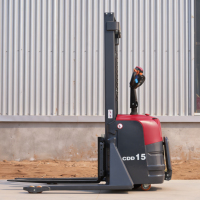 Apilador Eléctrico Portátil de 1t (1000kg) y 2.5m, Compacto, con Batería de Litio de 24V, Certificación CE, Hidráulico Lateral