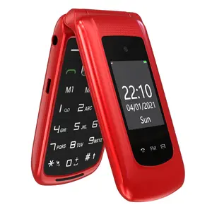 Easy Use Good Quality Senior Elderly Flip Mobile Phone Big Button Senior China BLUE LCD 1080P 2.4 Inch Tecno Mobile Phone GSM