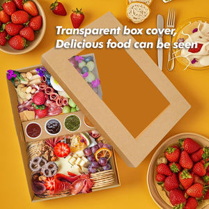 กล่องกระดาษคราฟท์แบบใช้แล้วทิ้งสำหรับบรรจุอาหาร อาหารกลางวัน ของหวาน ชุบเคลือบ PE - Product Image 2