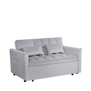 Canapé-lit convertible moderne en velours de 55 pouces avec rangement, confortable pour la maison - Product Image 1