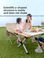 Ensemble de table et de chaises pliantes en acier au carbone pour le camping, équipement de pique-nique portable en plein air, ensemble complet pour 4 personnes