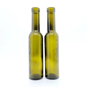 EXTRA VIRGIN OLIVE OIL 375ML Glass Bottle 375 ml round dark green olive oil bottles wine glass bottles with cork lid