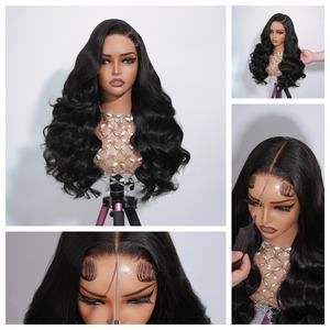 Pelucas sin pegamento de cabello humano virgen vietnamita de lujo original, ondulado, con doble trama y encaje frontal, para mujeres afroamericanas. - Product Image 3