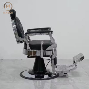 Thủy lực làm tóc ghế trong vàng đen phong cách cổ cắt tóc ghế với tufted da Xoay cơ sở điều chỉnh chiều cao-cho Spa - Product Image 4