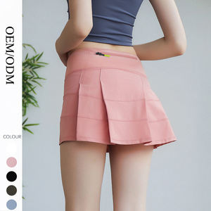 Lulu 2023 Rok Tenis Olahraga Cepat Kering Anti-cahaya Rok Pendek Berlipat Olahraga Wanita dengan Saku Kebugaran Berlari - Product Image 1