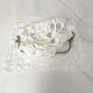 Tovaglia Quadrata in Poliestere con <span class=keywords><strong>Pizzo</strong></span> Ricamato a Fiori, Antipolvere, Trasparente, Moderna e Semplice, Bianca - Product Image 6