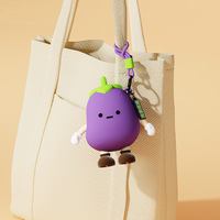 Q Version Mini sac de rangement mignon Expression légumes série humeur joli sac à main pour petit garçon/fille avec pendentif en caoutchouc créatif