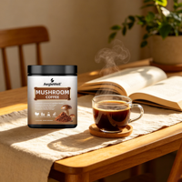 Poudre de café aux champignons Aegelwell, 10 champignons mélangés avec du café instantané Arabica pour la concentration et le soutien de la santé intestinale