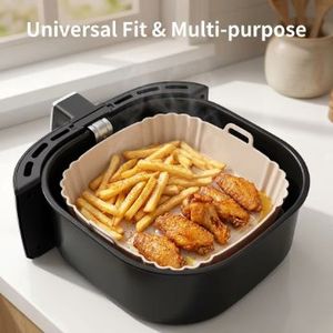 Revestimiento de Silicona Reutilizable de Grado Alimenticio para Freidora de Aire, Resistente al Calor, Libre de BPA, Cesta Cuadrada para Freidoras de Aire de 5-8QT, Accesorios para Horno - Product Image 6