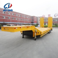 Semi-remorque en acier de 10 pieds et 20 pieds pour mini-excavatrice à grappin, capacité de charge maximale de 45 tonnes, remorque de camion