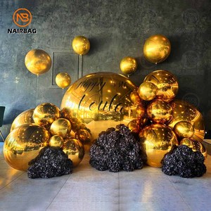 Boules décoratives brillantes NAIRBAG, ballons de fête, décorations de Noël, décorations de mariage, sphères réfléchissantes, boule miroir géante dorée - Product Image 6