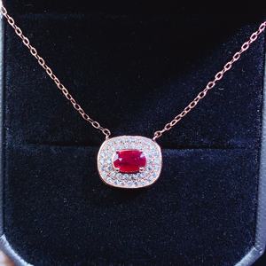 2026 New Arrival Hot-Selling Natural <strong>Ruby</strong> Pendant <strong>Necklace</strong> 925 Sterling Silver Set Jewelry - Product Image 4