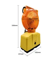 Panneau solaire ambre de sécurité LED Barricade Traffic Flashing Warning Lamp Light