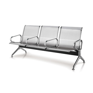 Sillas de espera Ausnutria JH2812SS de acero inoxidable con asientos en fila y pasamanos para uso público en aeropuertos, estaciones y hospitales. - Product Image 4