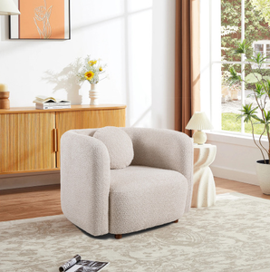 Fauteuil d'appoint moderne de luxe en velours, design ergonomique, mobilier de salon, chaise longue en bois, chaise individuelle - Product Image 6