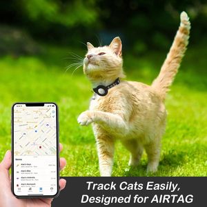 Hot Selling Luxury Classic Solid PVC Custom Logo Personalize <b>Airtag</b> Rivet Adjustable Comfortable Soft GPS Tracking Pet <b>Collar</b> - Product Image 4