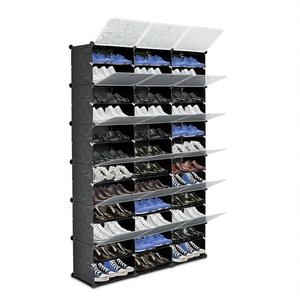 Organizador de Zapatos Portátil de Plástico, 12 Niveles, Capacidad para 72 Pares, Armario de Almacenamiento Expandible, Diseño Moderno Independiente - Product Image 1