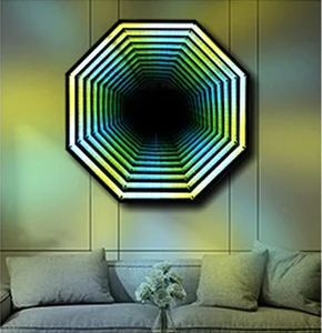 Octagon Led RGB Infinity 3D Illusion gương Neon dấu hiệu Multilayer Abyss gương thanh trang trí nội thất cho văn phòng cửa hàng nhà đầy màu sắc thay đổi - Product Image 4