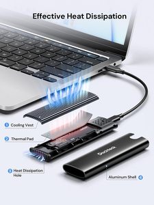 Dockteck DH0005 Boîtier SSD <span class=keywords><strong>M</strong></span>.<span class=keywords><strong>2</strong></span> <span class=keywords><strong>NVMe</strong></span> SATA Adaptateur <span class=keywords><strong>USB</strong></span> 3.<span class=keywords><strong>2</strong></span> Gen <span class=keywords><strong>2</strong></span> 10Gbps sans outil Supports 2230/2242/2260/2280 Boîtier plastique - Product Image 3