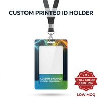 Porte-cartes de visite personnalisé imprimé en couleur avec cordon, faible MOQ, porte-badge personnalisé avec logo pour événements, conférences, bureau, papier