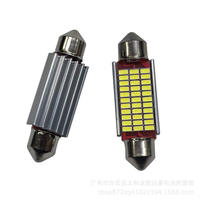 Nueva Luz LED de Matrícula de Techo de Aluminio de Alta Luminosidad, Decodificación de Doble Punto, 3014 18 27 30 33SMD, 31-41MM, Placa Roja, 2W 12V
