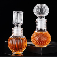 Mini bouteille de vin en verre mince transparent de 50ml décorée et scellée pot de stockage de vin petit carmin de raisin décanteur