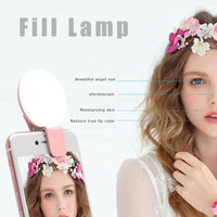 Anneau de lumière LED Rechargeable Mini Q pour photographie de nuit, avec Clip USB, lampe Flash, pour téléphone portable, Selfie
