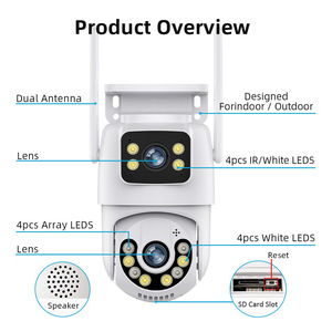 OEM Dual Lens 6MP PTZ HD <b>Camera</b> <b>Wireless</b> Outdoor Waterproof IP66 Wall Mounted Surveillance Monitor - Product Image 3