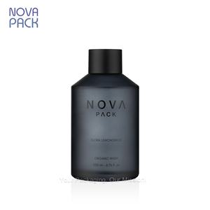 ขวดบรรจุภัณฑ์น้ำมันบำรุงผิวแบบไหลลงเฉียง ขนาด 100 มล. 120 มล. 200 มล. ขวดโทนเนอร์แก้วสีเทาขุ่น สีดำควัน พร้อมฝาเกลียวสีดำด้าน - Product Image 5