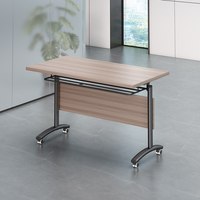 Bureau de formation à dessus rabattable en bois moderne Table de réunion de conférence pliable avec roues pour l'école, la maison, le bureau et l'hôpital