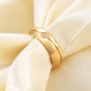 Anillo Minimalista de Acero de Titanio de 6 mm con Diseño Geométrico de Diamante Redondo, Unisex, para Uso Diario - Product Image 2
