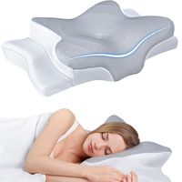 Oreiller papillon moderne antistatique en mousse à mémoire de forme, housse en fibre de bambou écologique lavable, design ergonomique, anti-ronflement, sommeil profond
