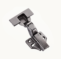 ELLECASA Charnière fixe en acier finition titane, à double action, fermeture amortie, hauteur réglable, angle d'ouverture 105°, pour cuisine et salle de bain