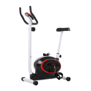 Bicicleta estática vertical blanca y negra con resistencia ajustable, equipo de fitness para uso doméstico JS610 - Product Image 2